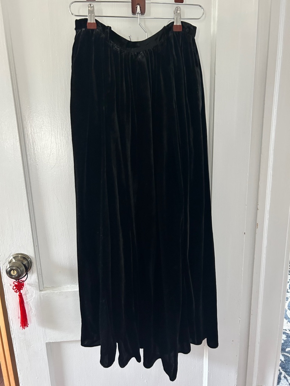 Christian Dior Black Velvet Maxi Skirt 100% silk